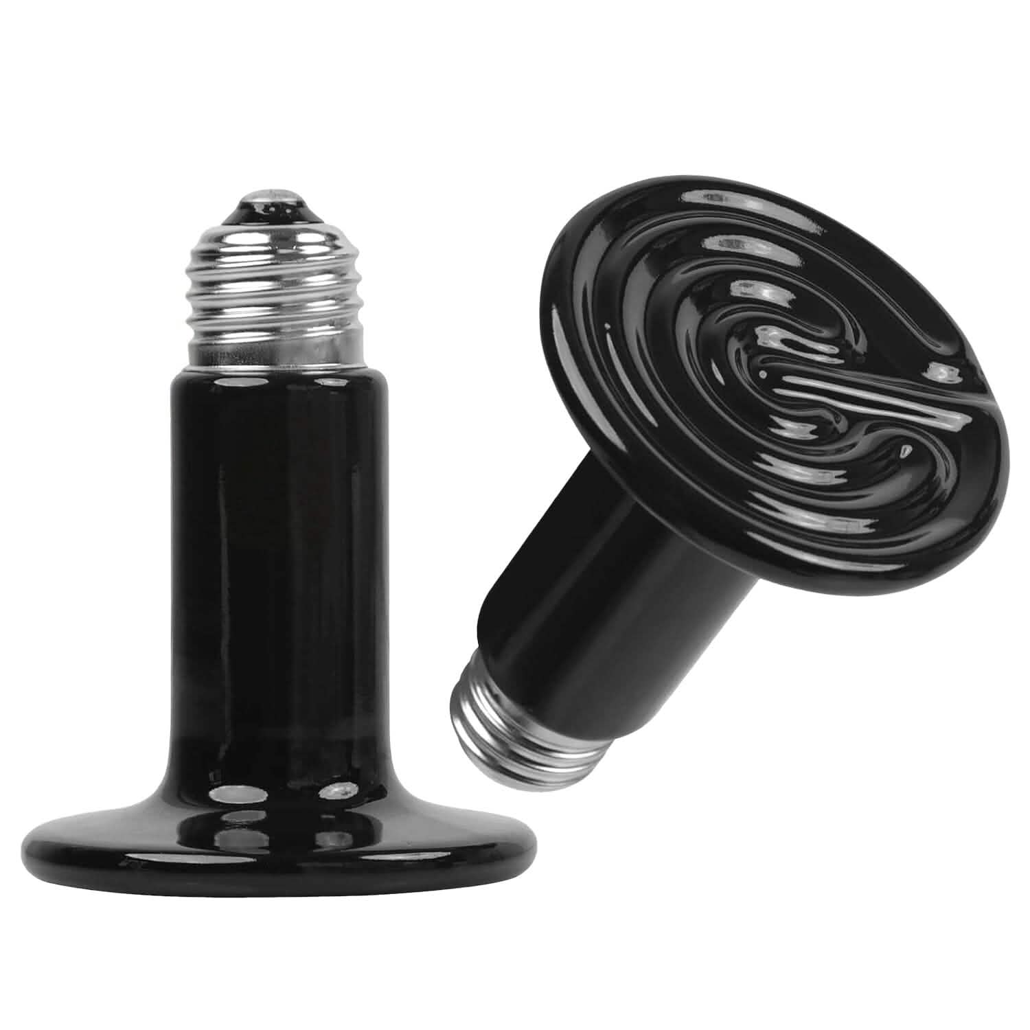 Lot de 2 : Lampe chauffante infrarouge pour reptile 150 W sans émission de lumière