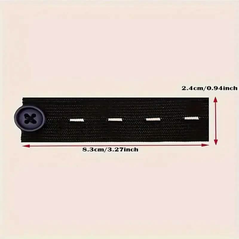2-Pack: Black Interlocking Tape Waistband Extender Buttons for Jeans and Pants