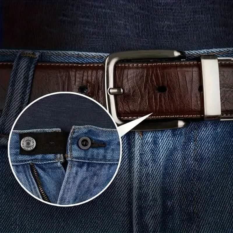 2-Pack: Black Interlocking Tape Waistband Extender Buttons for Jeans and Pants