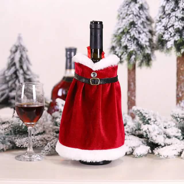 2個セット：クリスマスワインボトルカバーメリークリスマスデコレーション