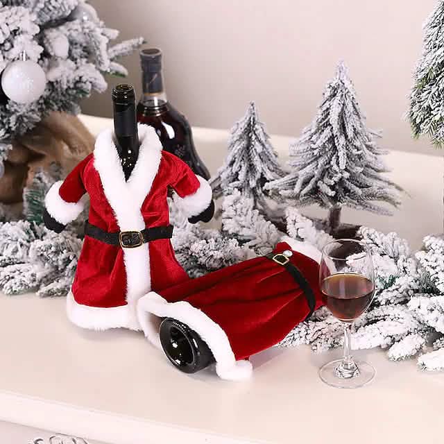 2個セット：クリスマスワインボトルカバーメリークリスマスデコレーション