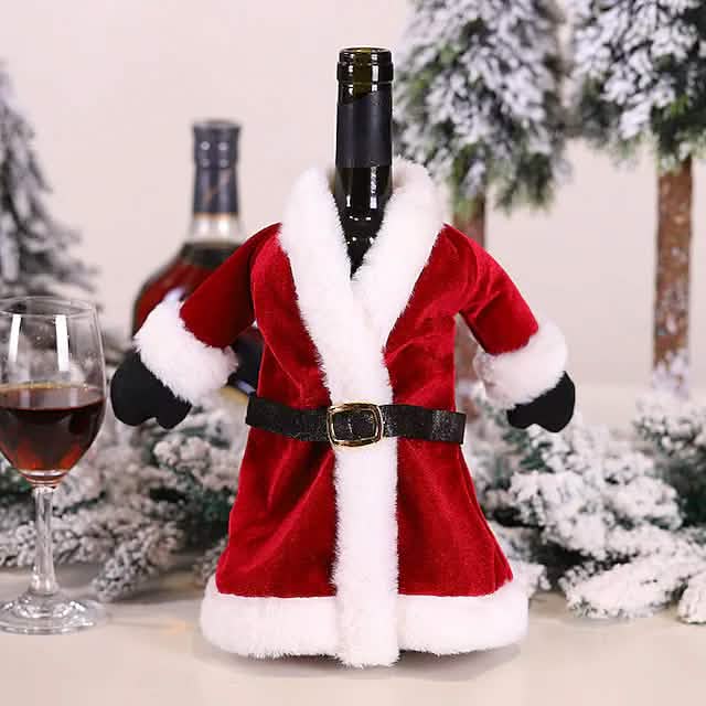 2個セット：クリスマスワインボトルカバーメリークリスマスデコレーション