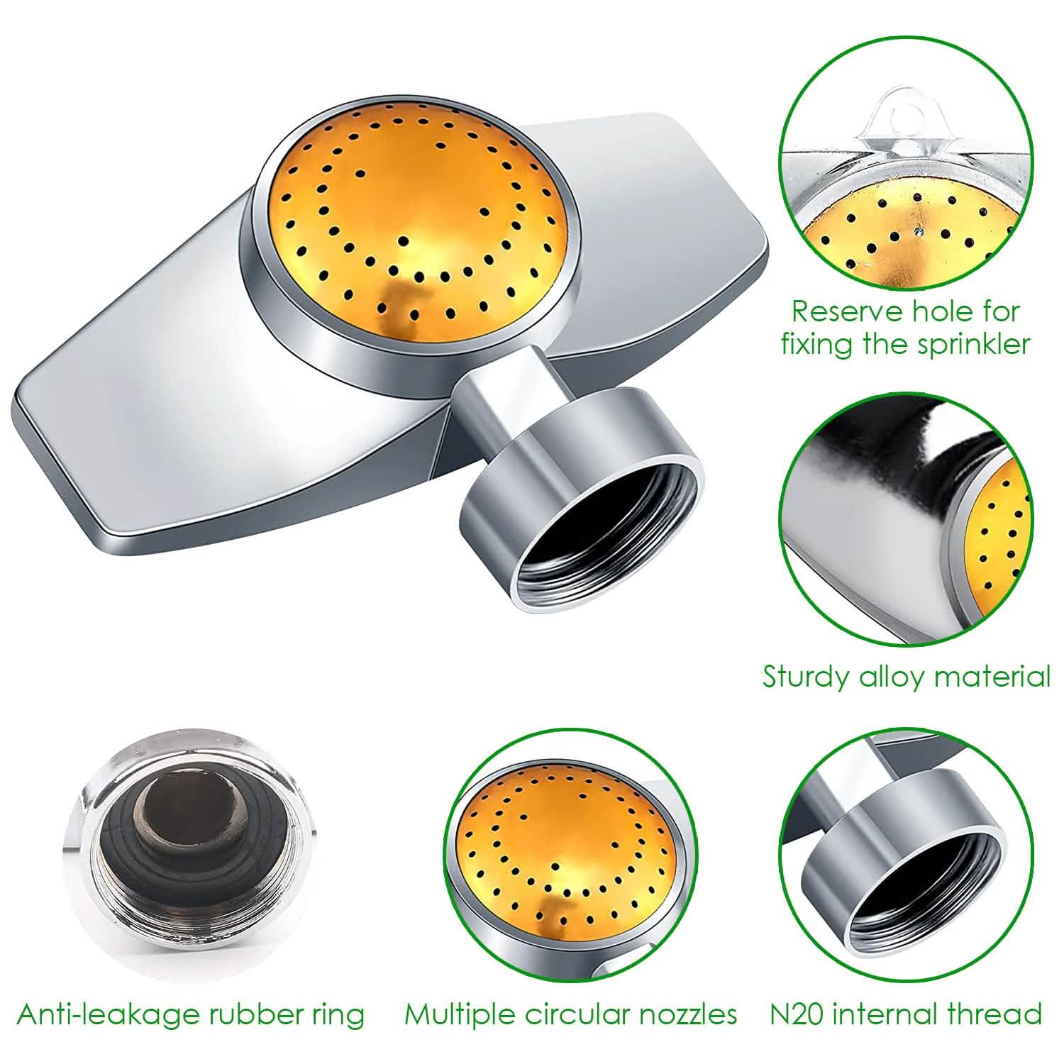 2-Pieces: Circular Spot Sprinkler 60 Degree with Gentle Water Flow
