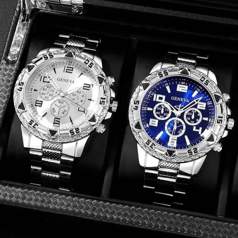 2 pièces : Montre-bracelet à quartz haut de gamme pour homme