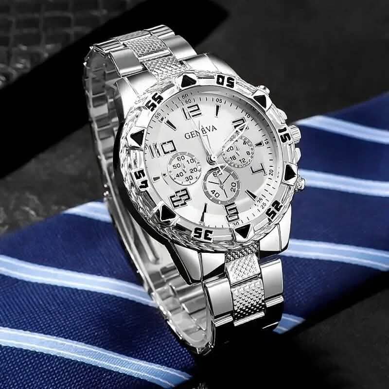2 pièces : Montre-bracelet à quartz haut de gamme pour homme