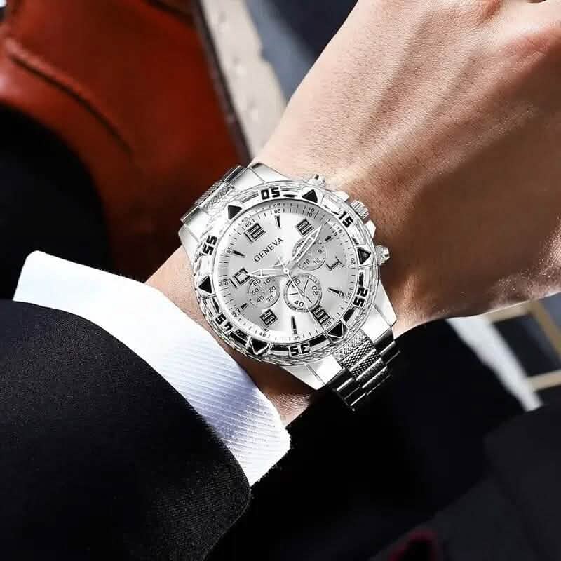 2 pièces : Montre-bracelet à quartz haut de gamme pour homme