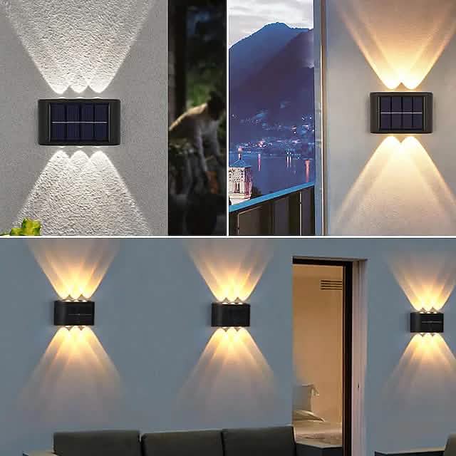 2-Pieces: Outdoor Wall Light Solar Waterproof LED Light