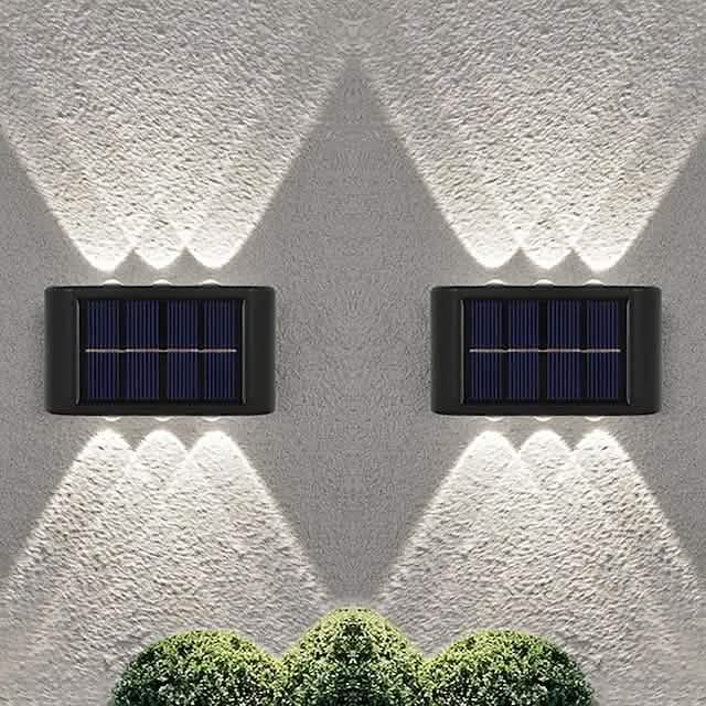 Lot de 2 appliques murales solaires étanches à LED pour extérieur