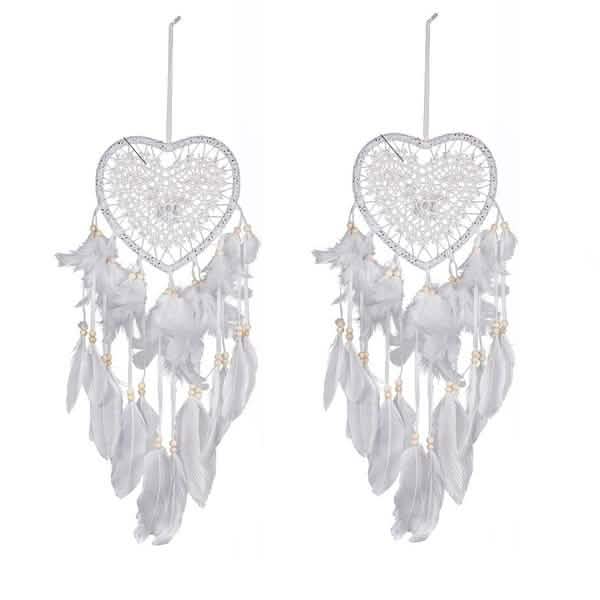 2 pièces : Attrape-rêves LED romantique avec plumes, veilleuse attrape-rêves