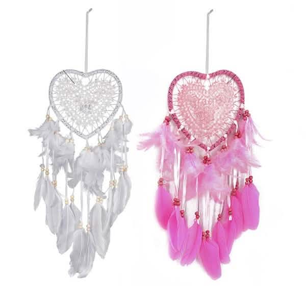 2 pièces : Attrape-rêves LED romantique avec plumes, veilleuse attrape-rêves