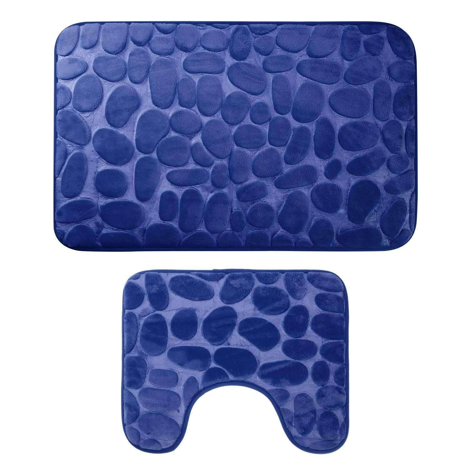 Ensemble 2 pièces : Tapis de bain de luxe en flanelle antidérapants