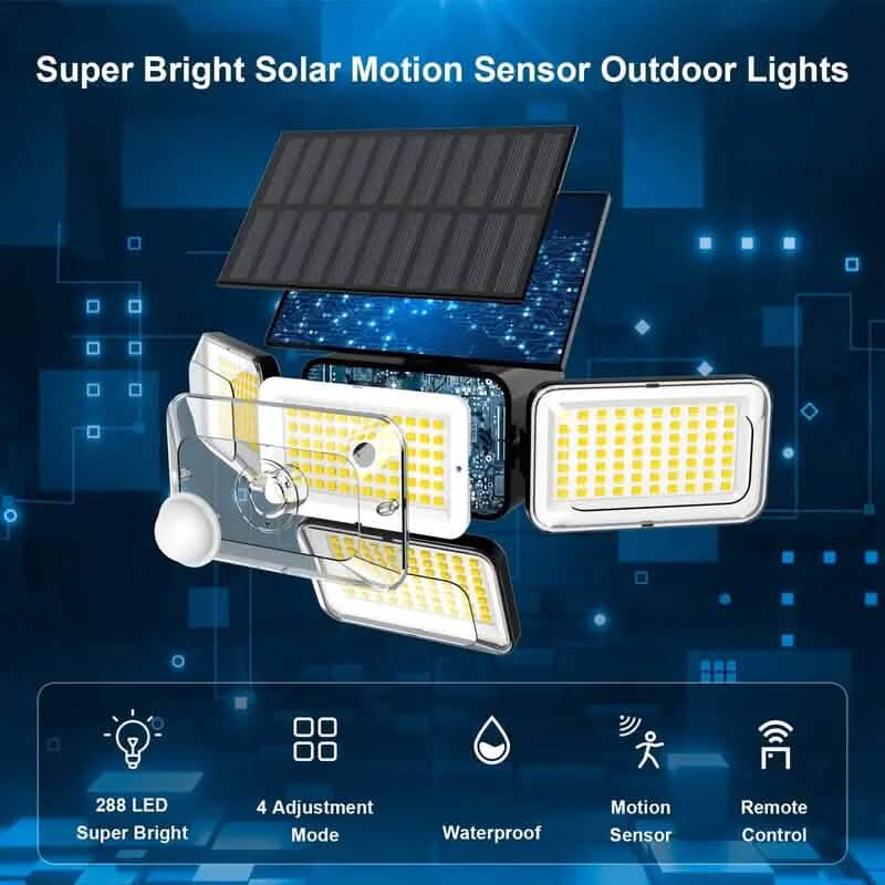 2-Pieces Set: Super Bright Solar Motion Sensor Outdoor Light
