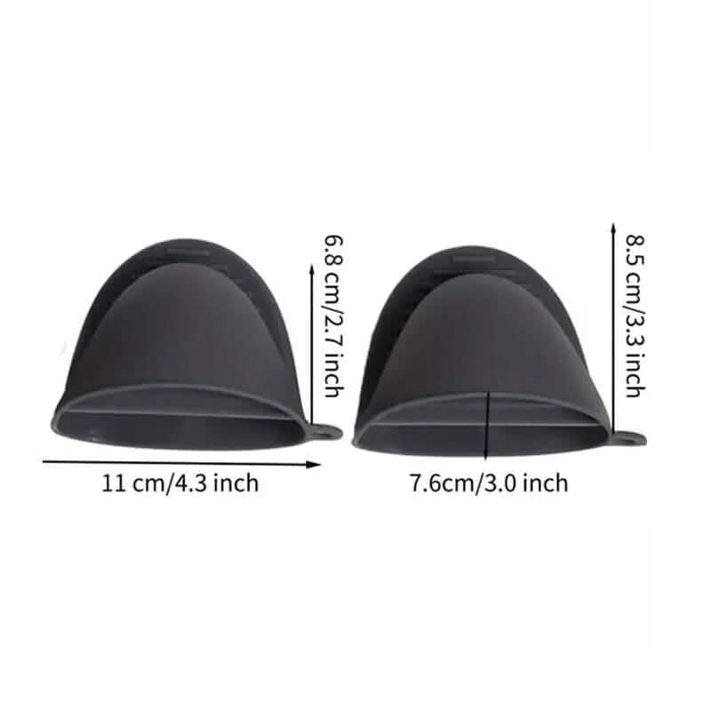 2-Pieces: Silicone Oven Mitts and Pot Holders Set