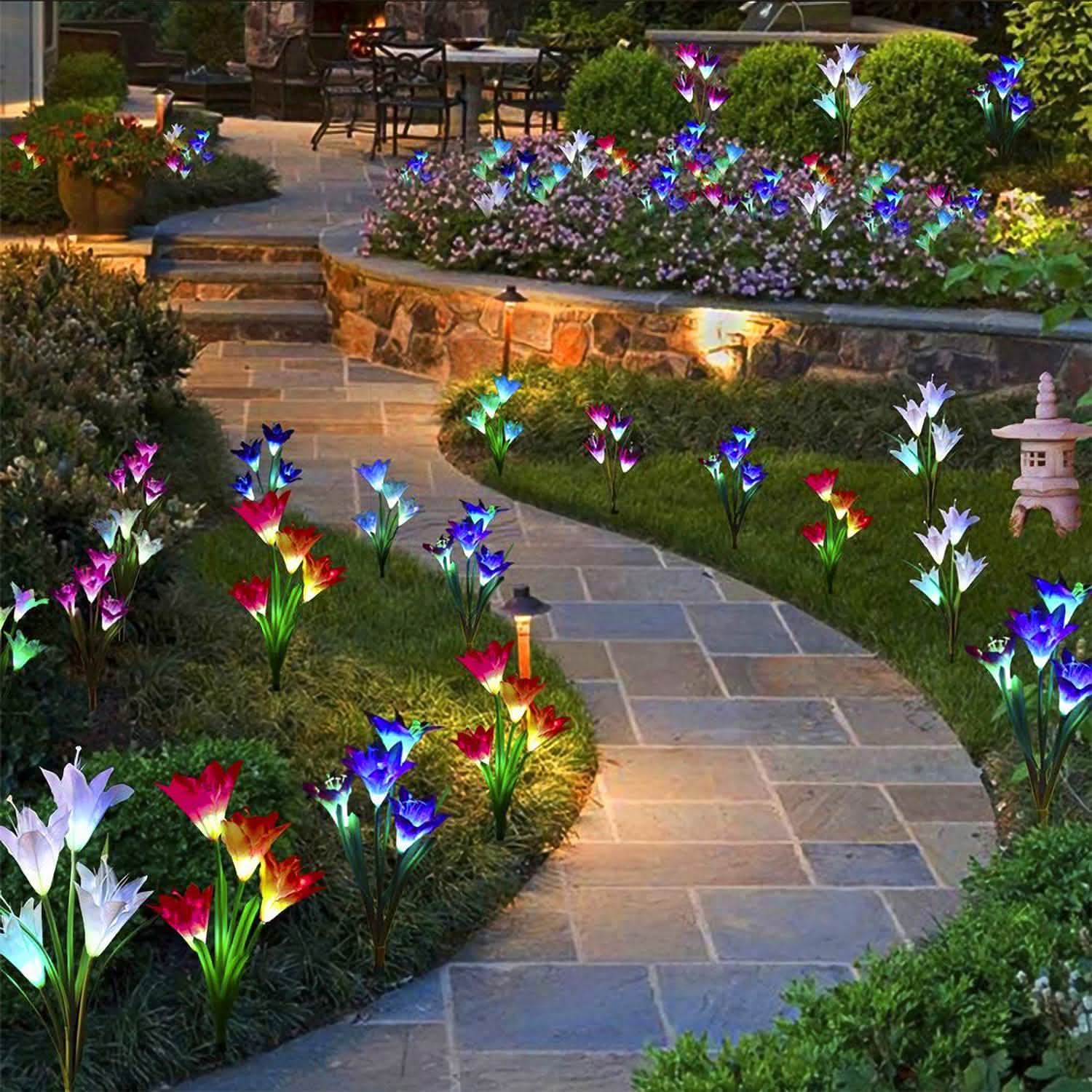 2 pièces : Lampes Solaires de Jardin Extérieures