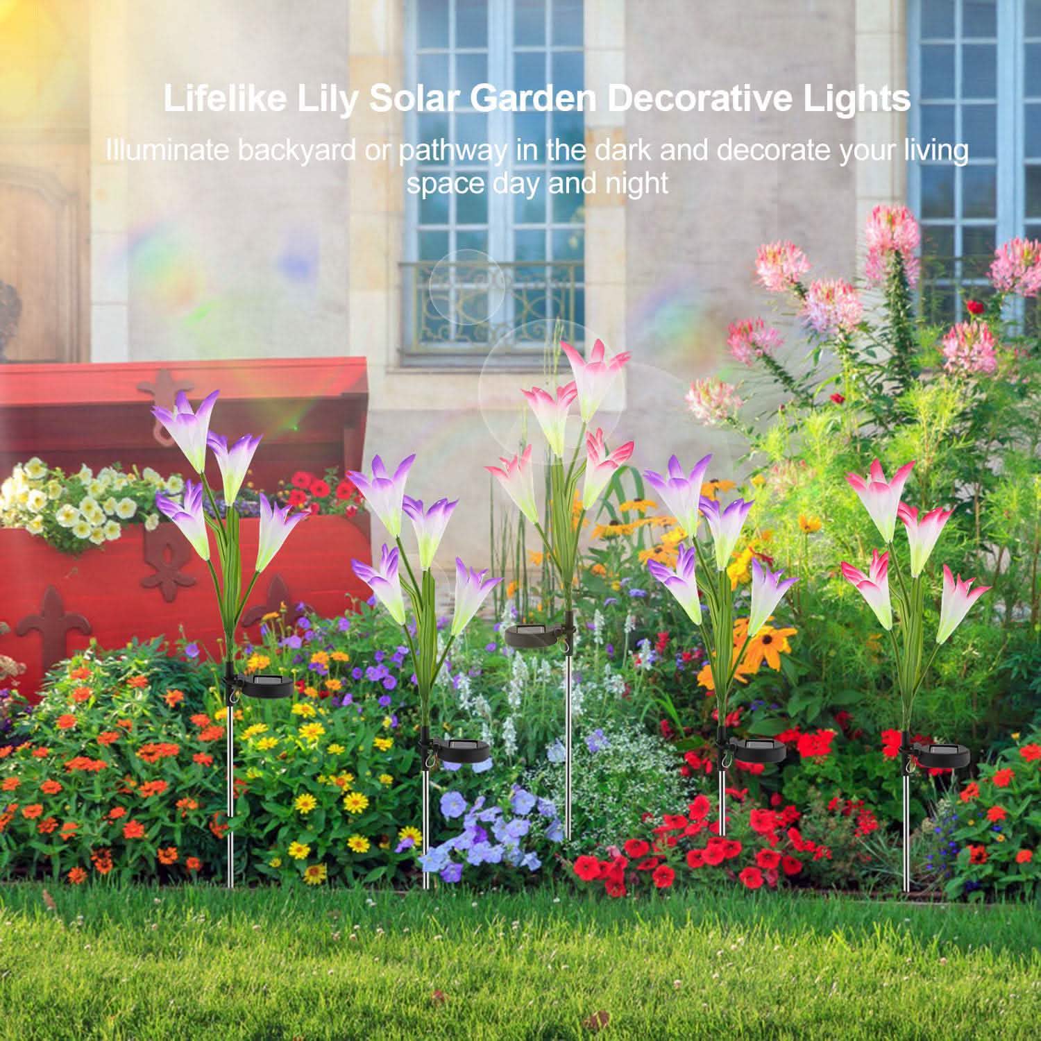 2 pièces : Lampes Solaires de Jardin Extérieures