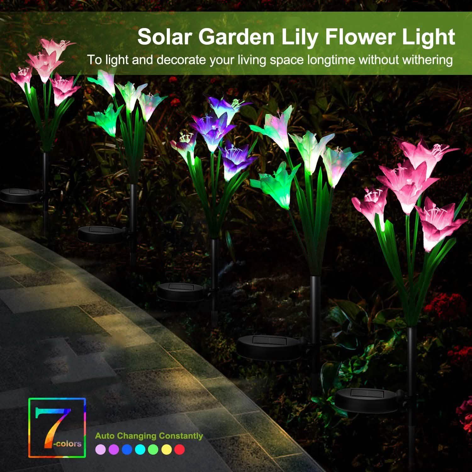 2 pièces : Lampes Solaires de Jardin Extérieures