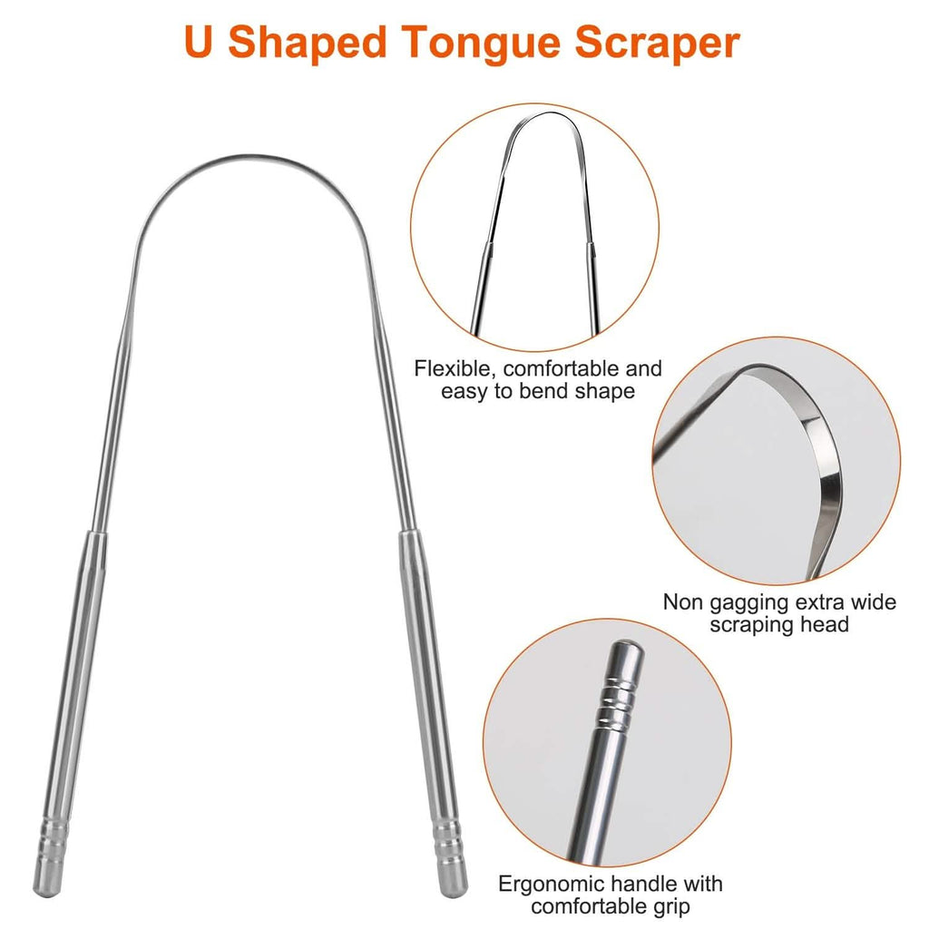 2-Pieces: Tongue Scraper Cleaner Stainless Steel