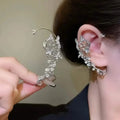 Lot de 2 : Boucles d'oreilles grimpantes en forme de papillon creux, style hip-hop, tendance et minimaliste