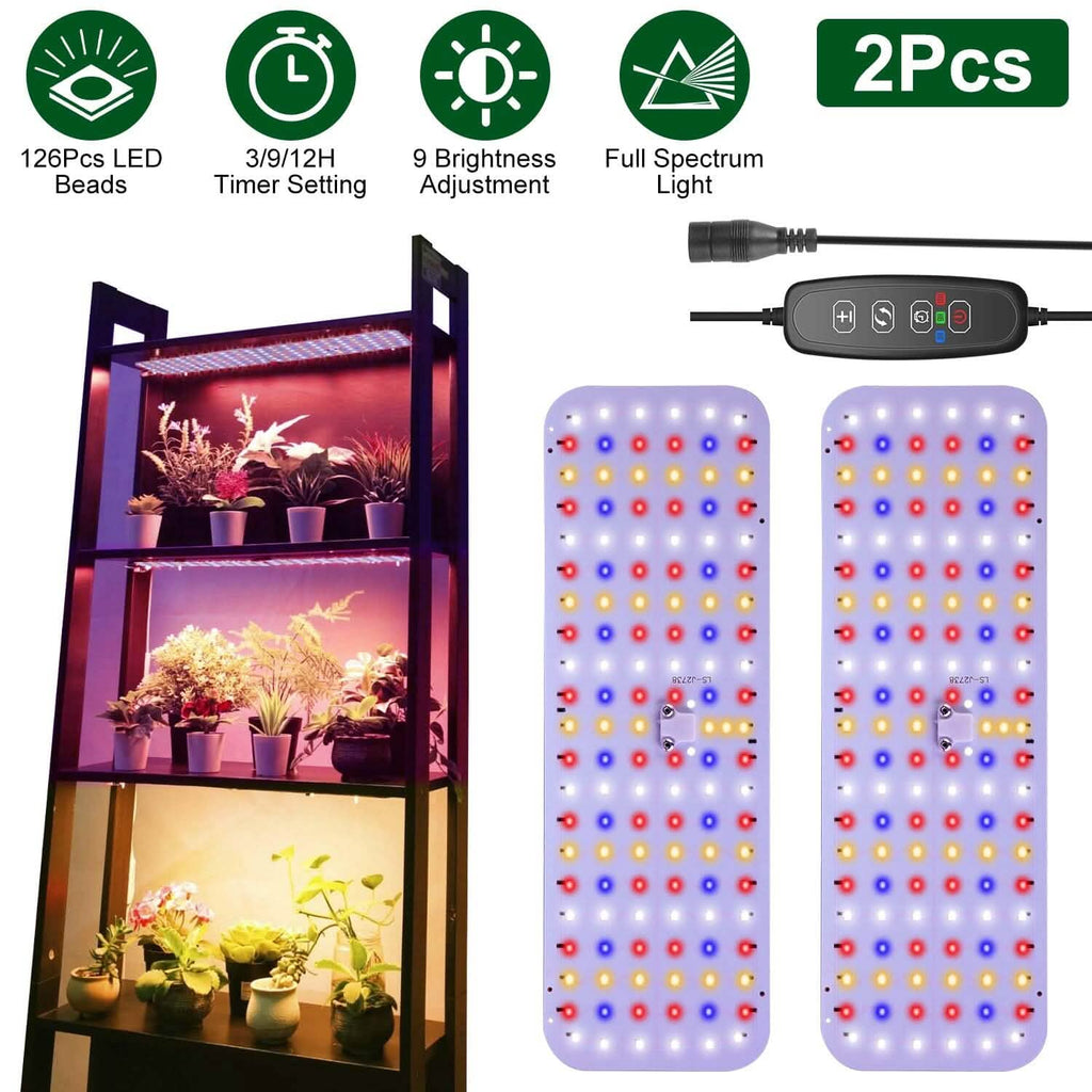 2個セット：超薄型LED植物育成ライト 126LED搭載 室内植物用