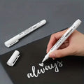 2-Pieces: White Marker Pen Alcohol Paint Oily Waterproof Tire Painting Graffiti Pens