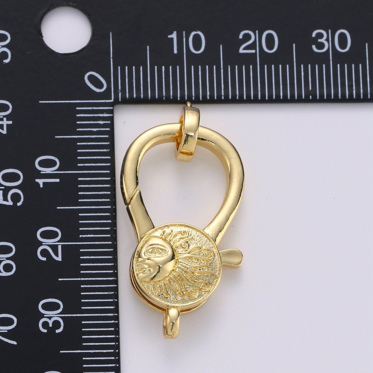 2 Sides SunshineLobster Clasp 14kGold Filled, Unique DesignLobsterClaw with Jump RingforJewelry Necklace Bracelet Anklet Making,Laneyard K-839