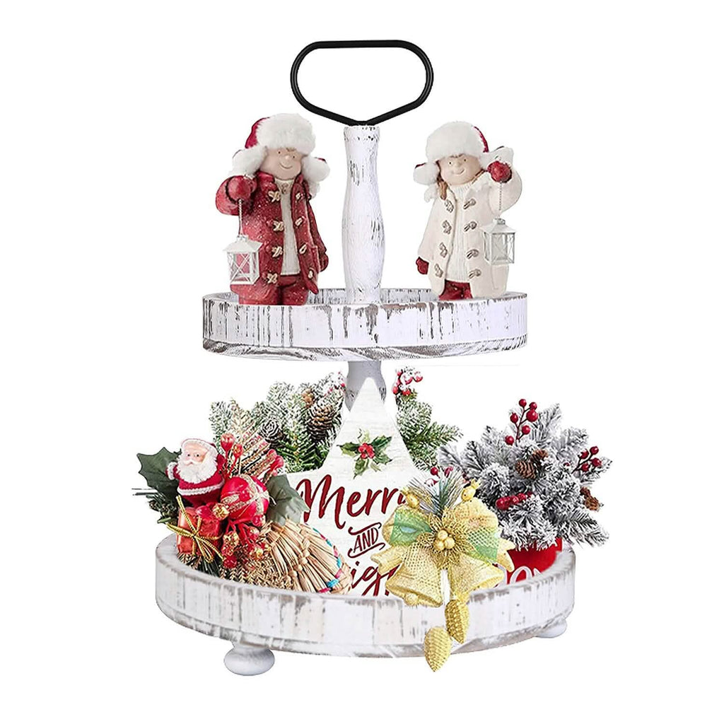 2-Tier Serving Tray Round Farmhouse Kitchen