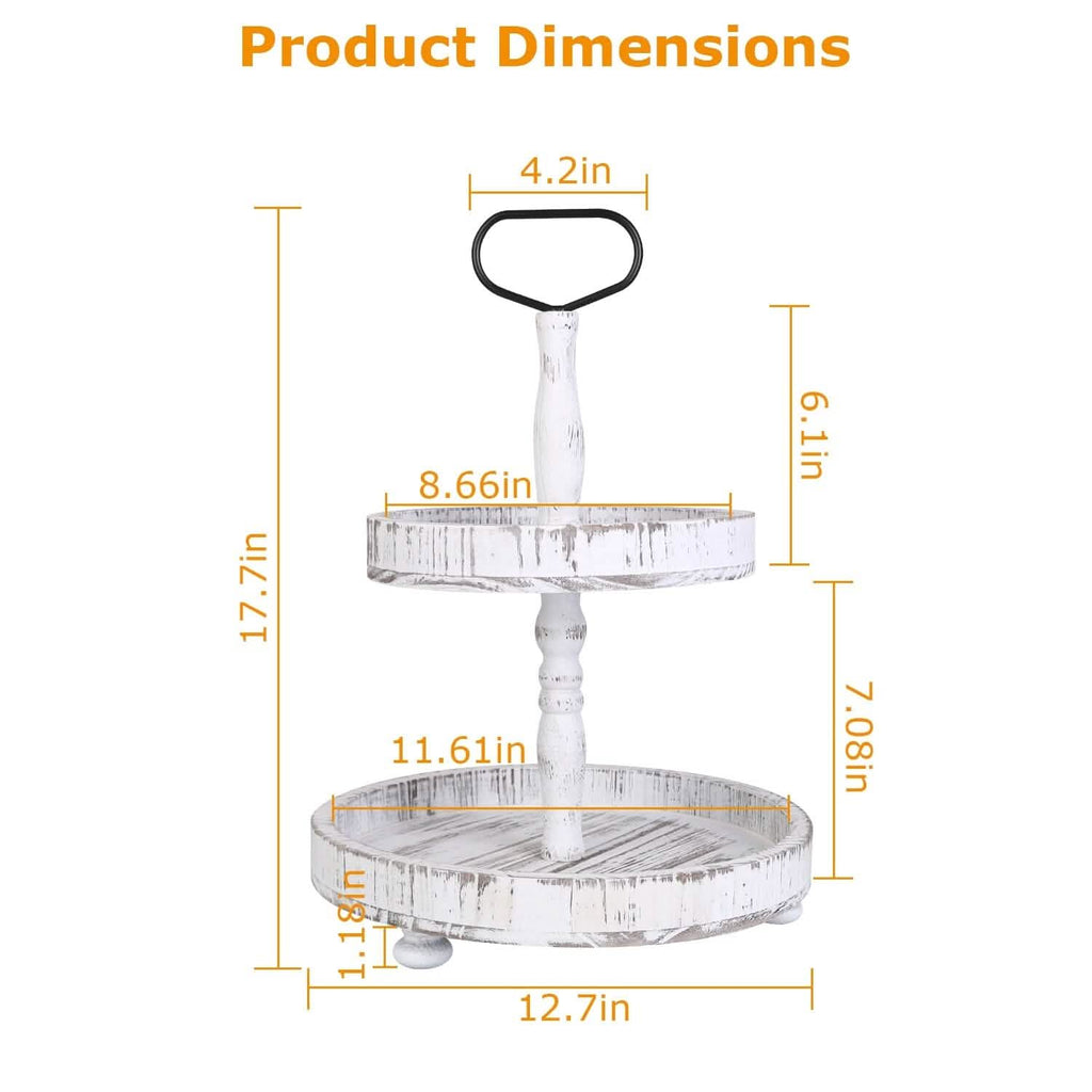 2-Tier Serving Tray Round Farmhouse Kitchen