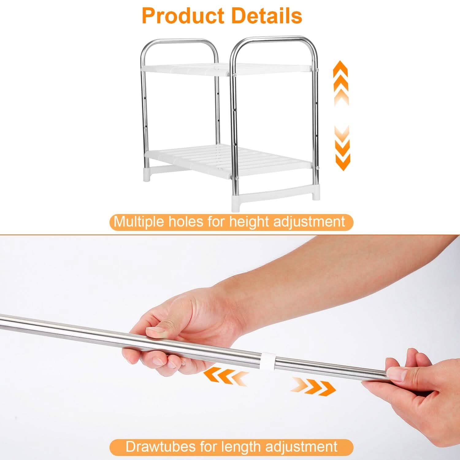 Organisateur d'évier à 2 étages, support de rangement rétractable pour cuisine
