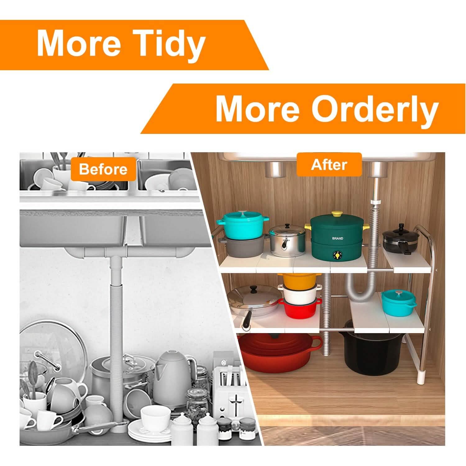 Organisateur d'évier à 2 étages, support de rangement rétractable pour cuisine