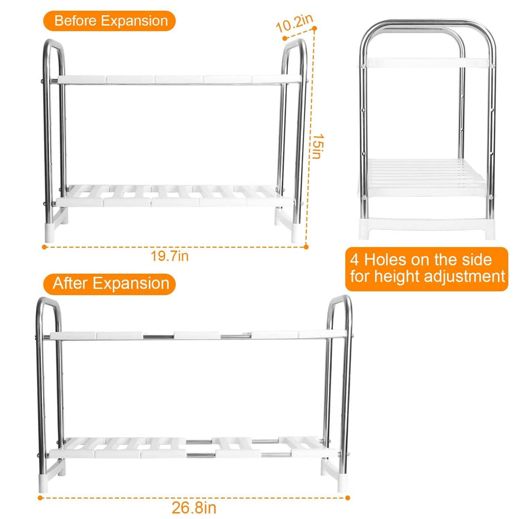 Organisateur d'évier à 2 étages, support de rangement rétractable pour cuisine