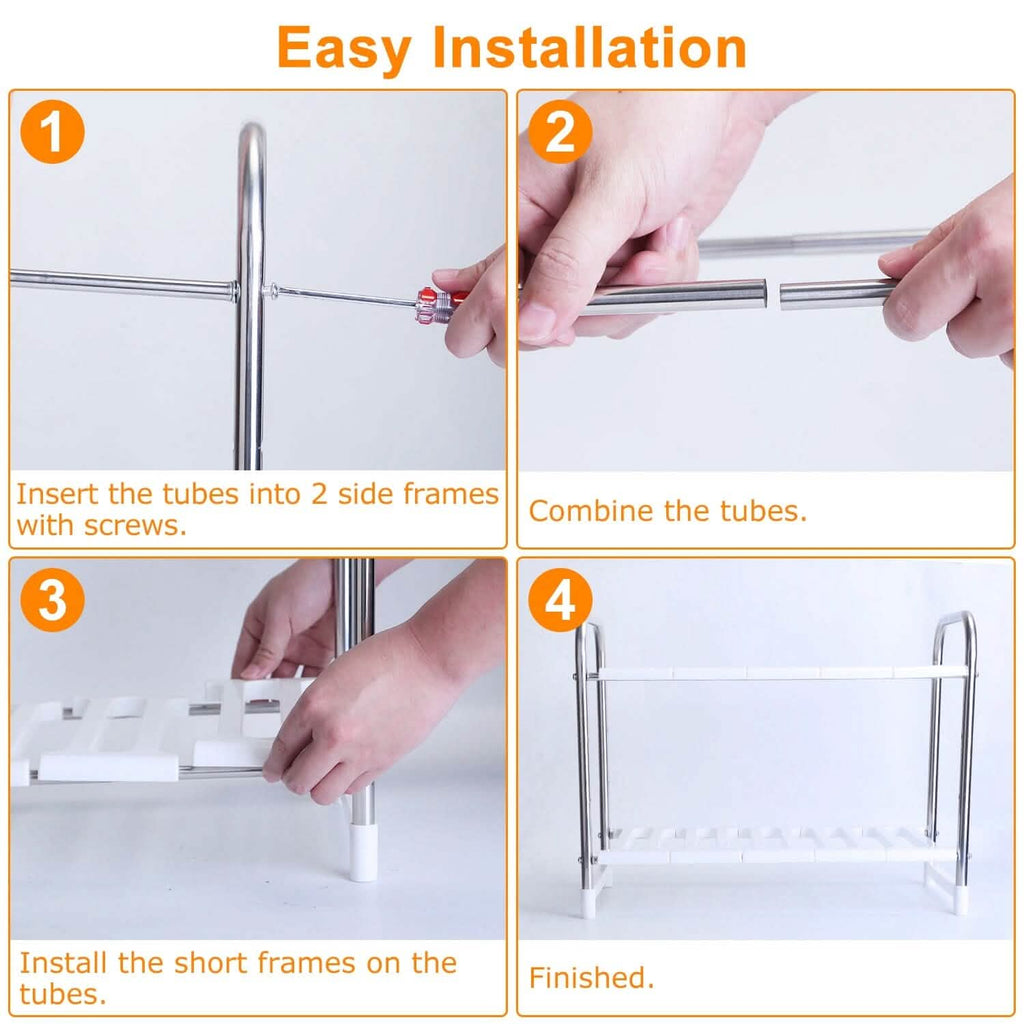 Organisateur d'évier à 2 étages, support de rangement rétractable pour cuisine