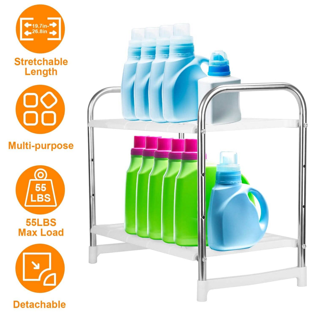 Organisateur d'évier à 2 étages, support de rangement rétractable pour cuisine