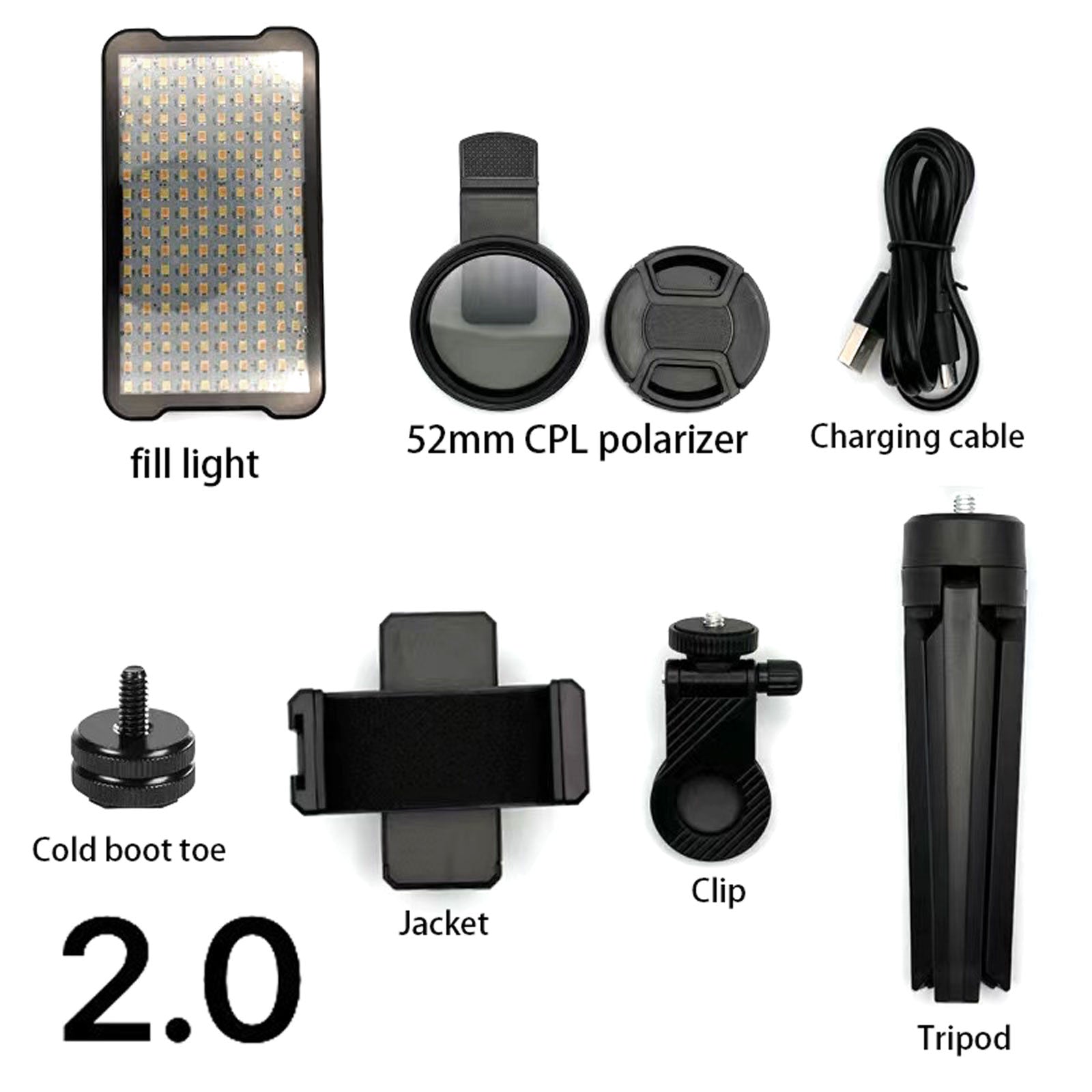 Professional Tattoo Photography Anti-2.0 Glare Kit 180 LED Beads（10W）