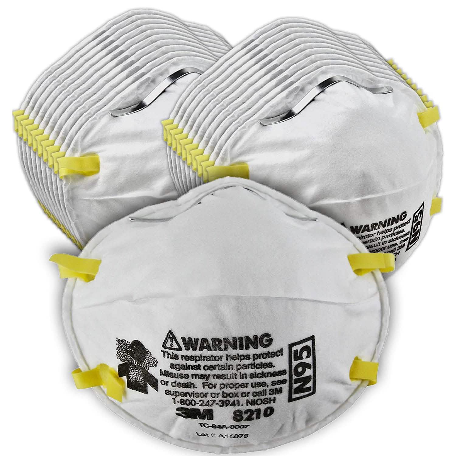 Lot de 20 : Respirateur anti-particules 3M 8210, équipement de protection individuelle