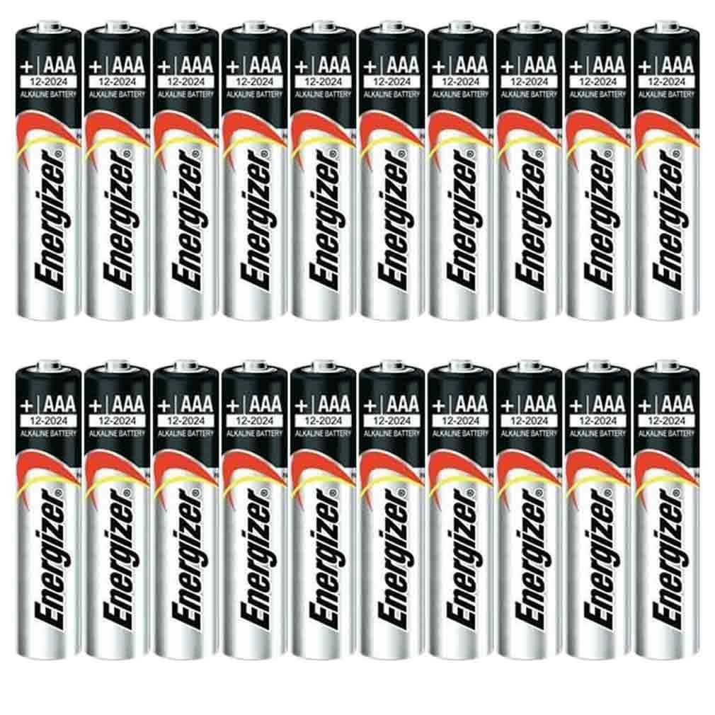 Lot de 20 : Piles alcalines Energizer Max AA ou AAA
