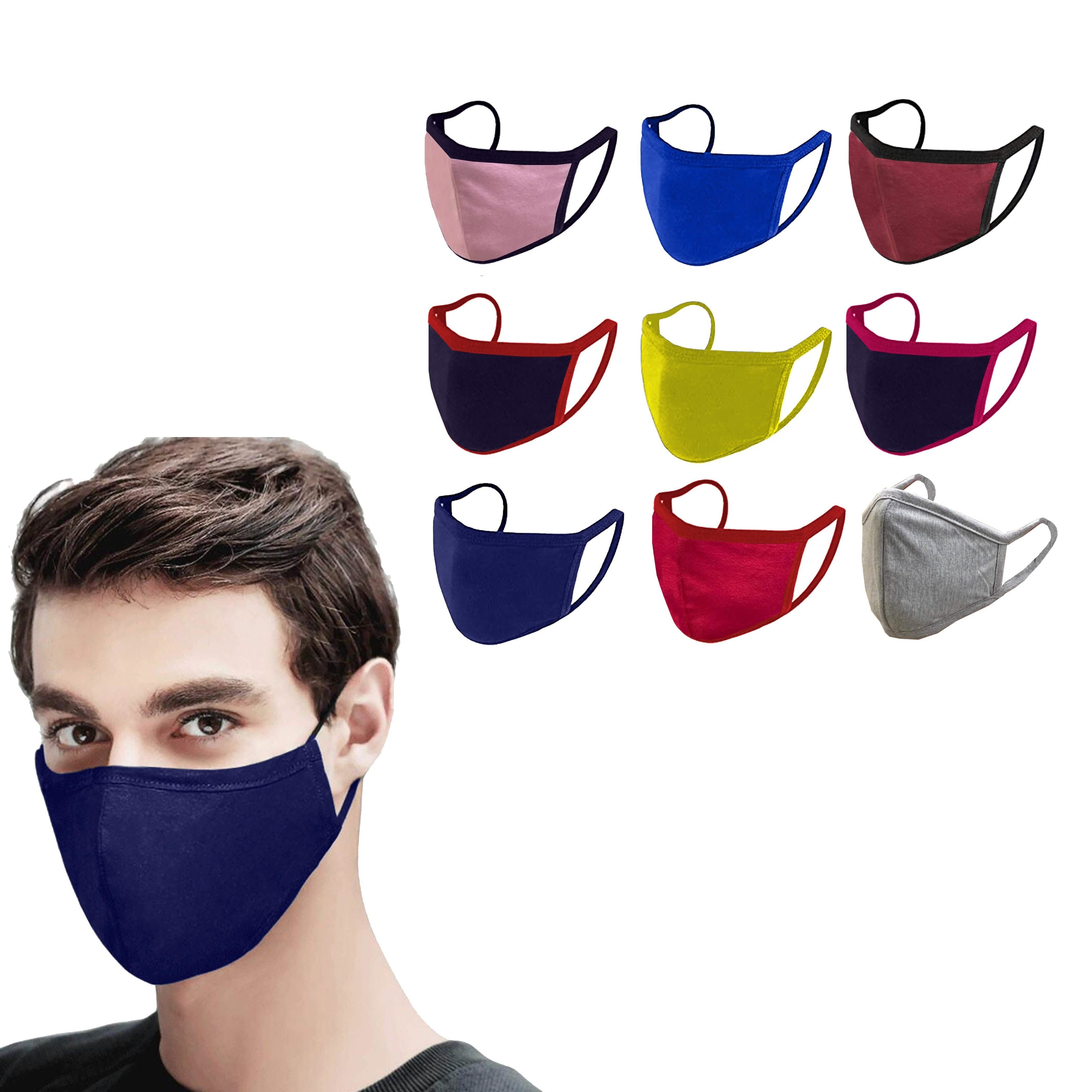 Paquet de 20 : Masques assortis en tissu 2 épaisseurs, antibactériens et respirants, non médicaux