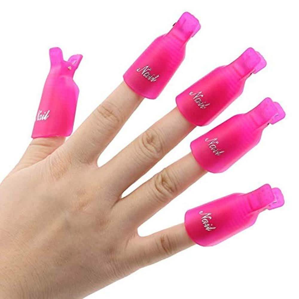 Lot de 20: Pinces de trempage en acrylique pour ongles, dissolvant de vernis gel UV