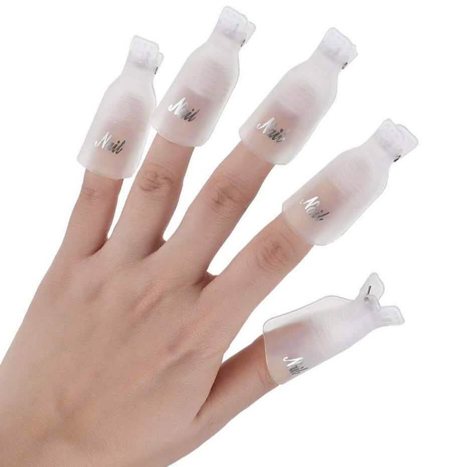 Lot de 20: Pinces de trempage en acrylique pour ongles, dissolvant de vernis gel UV