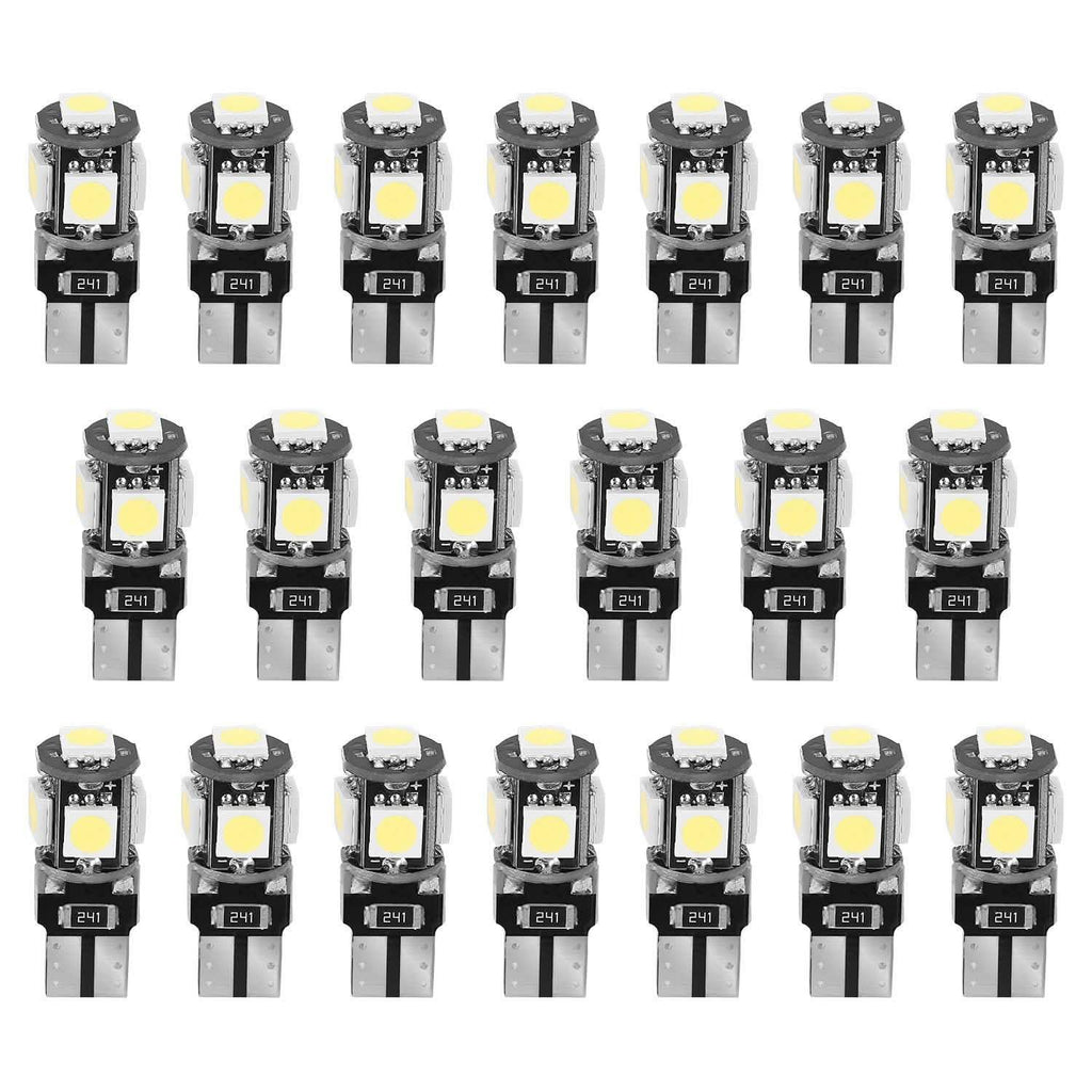 20-Piece: T10 SMD5050 LED Light Bulbs