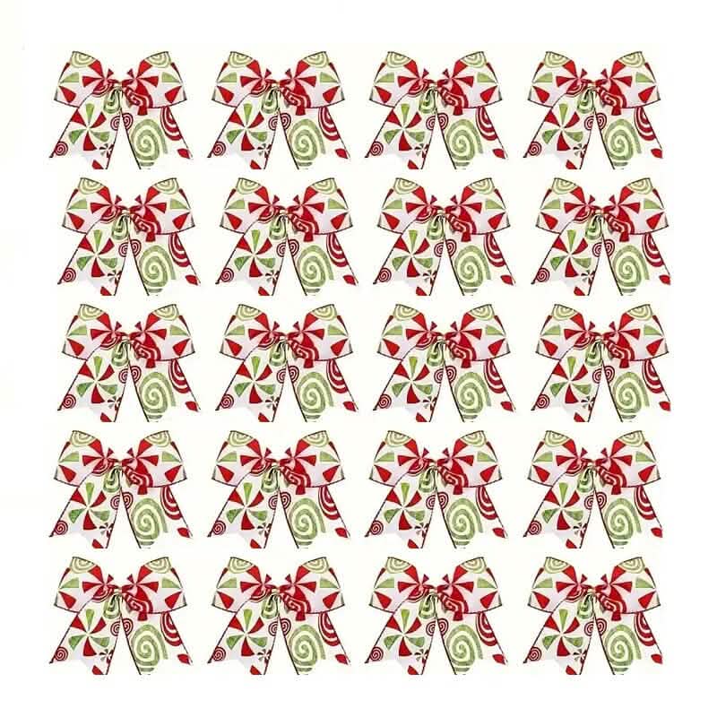 20-Pieces: Christmas Tree Bow Decorations