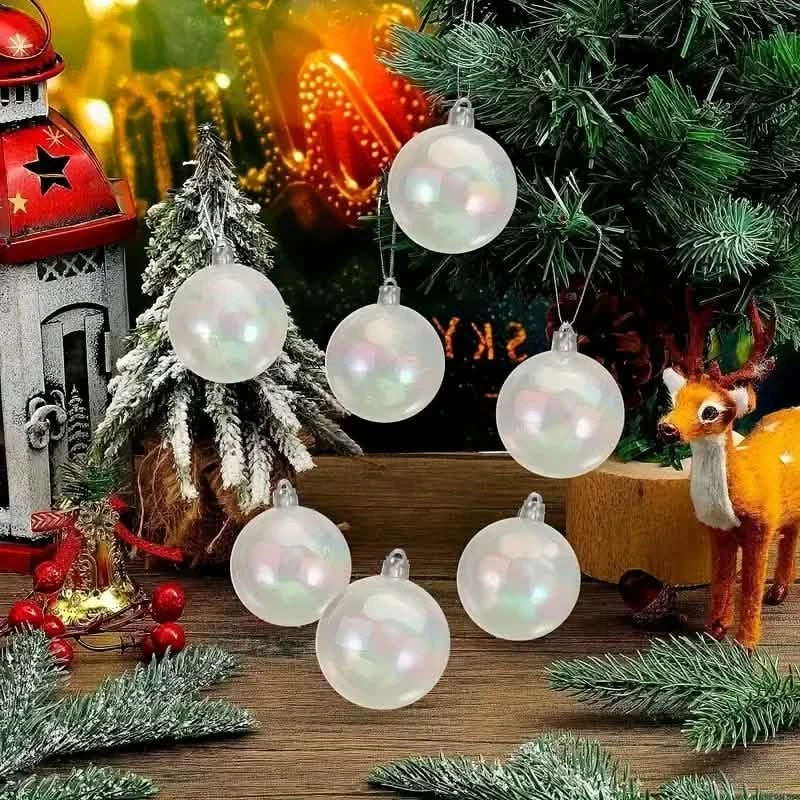 20 pièces : Boules ornementales irisées transparentes en plastique pour l'artisanat