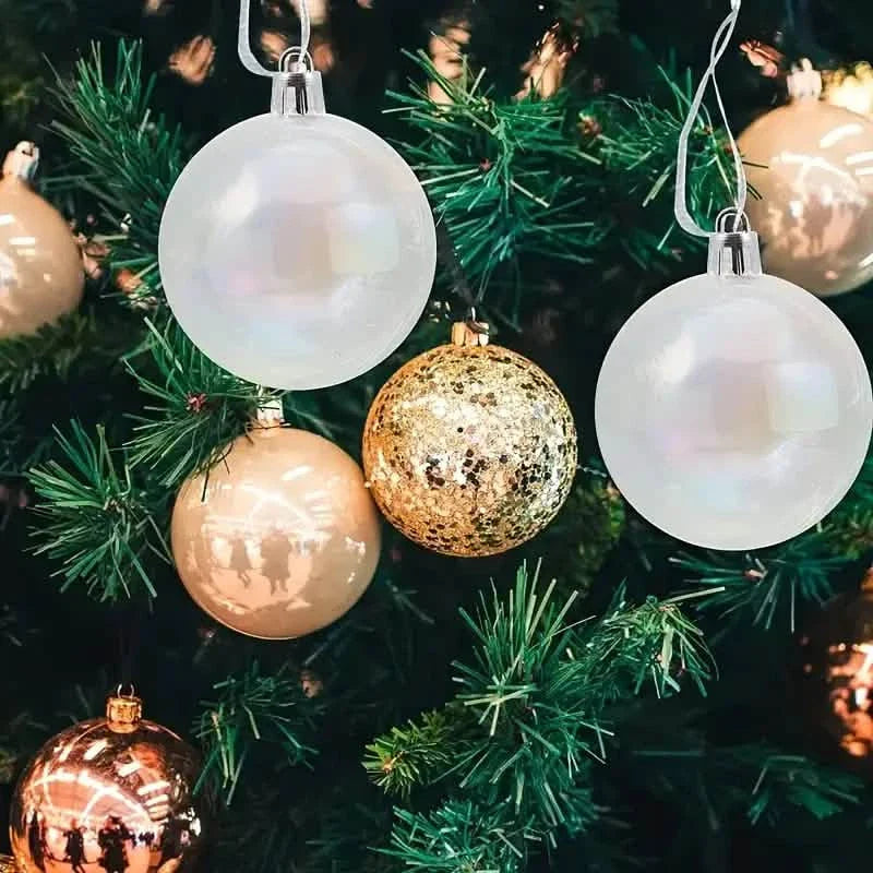 20 pièces : Boules ornementales irisées transparentes en plastique pour l'artisanat
