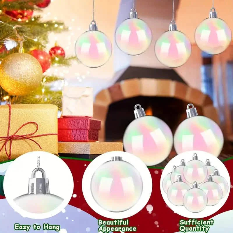 20 pièces : Boules ornementales irisées transparentes en plastique pour l'artisanat