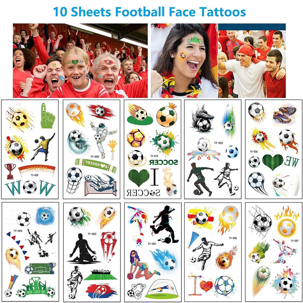 Lot de 20 autocollants de visage de football de la Coupe du Monde de Football 2022