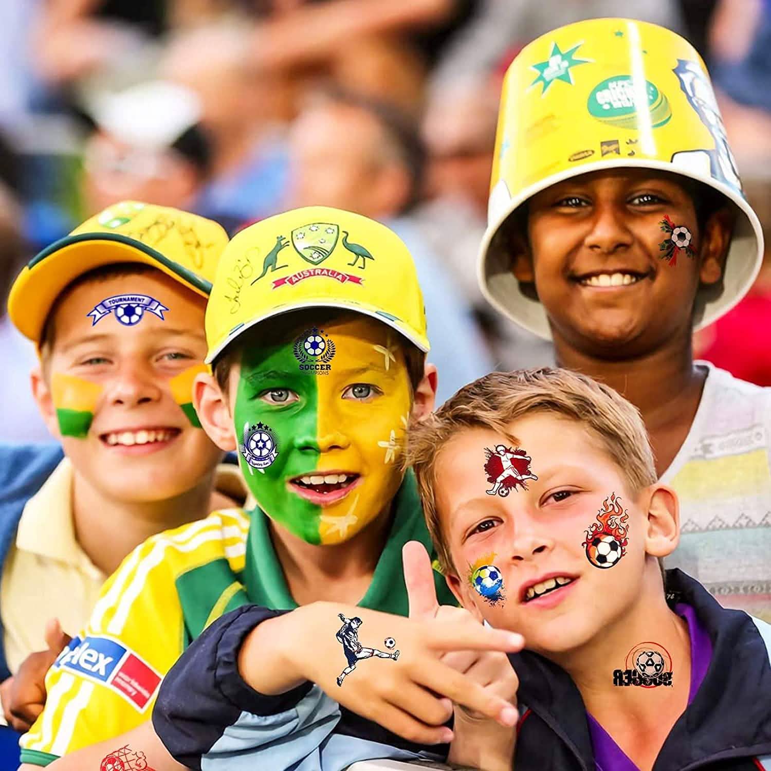 Lot de 20 autocollants de visage de football de la Coupe du Monde de Football 2022