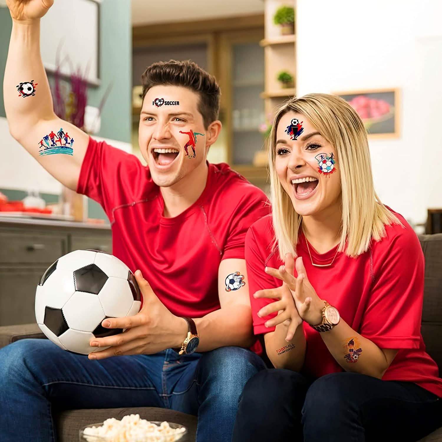 Lot de 20 autocollants de visage de football de la Coupe du Monde de Football 2022