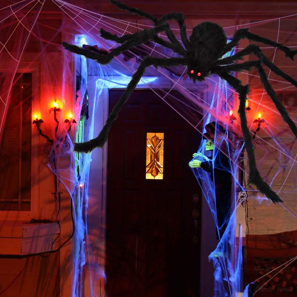 Toile d'araignée d'Halloween de 508 cm et araignée géante de 150 cm