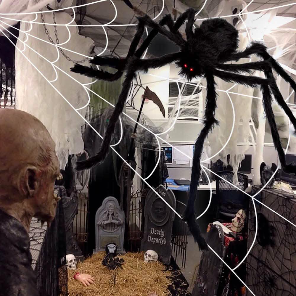 Toile d'araignée d'Halloween de 508 cm et araignée géante de 150 cm