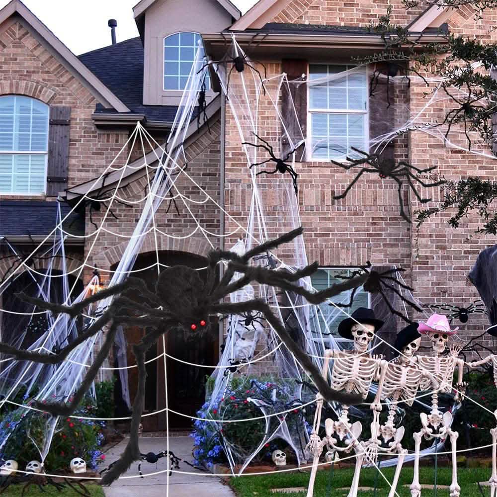 Toile d'araignée d'Halloween de 508 cm et araignée géante de 150 cm