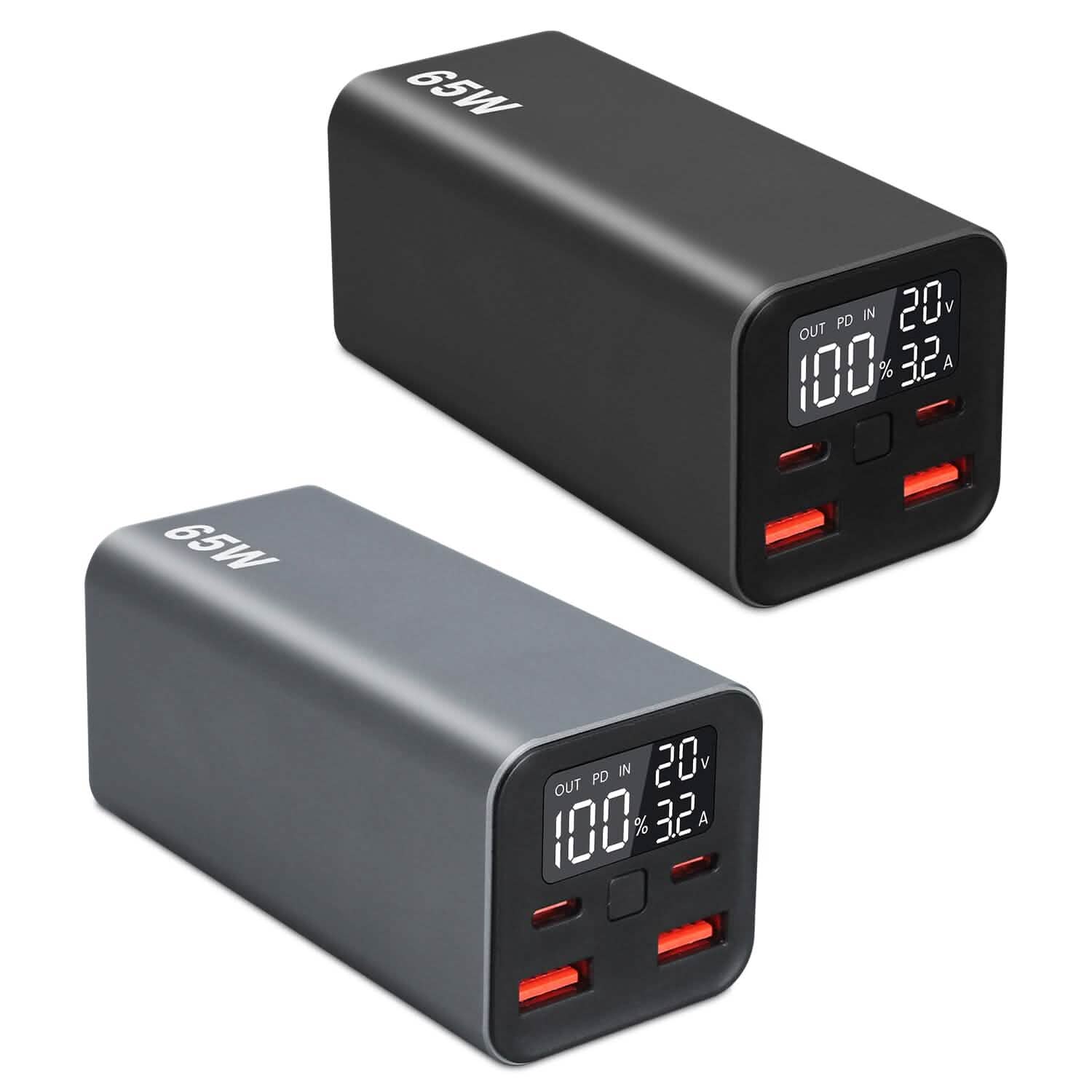 20000mAh 65W USB-C PD ノートパソコン用パワーバンク 急速充電対応